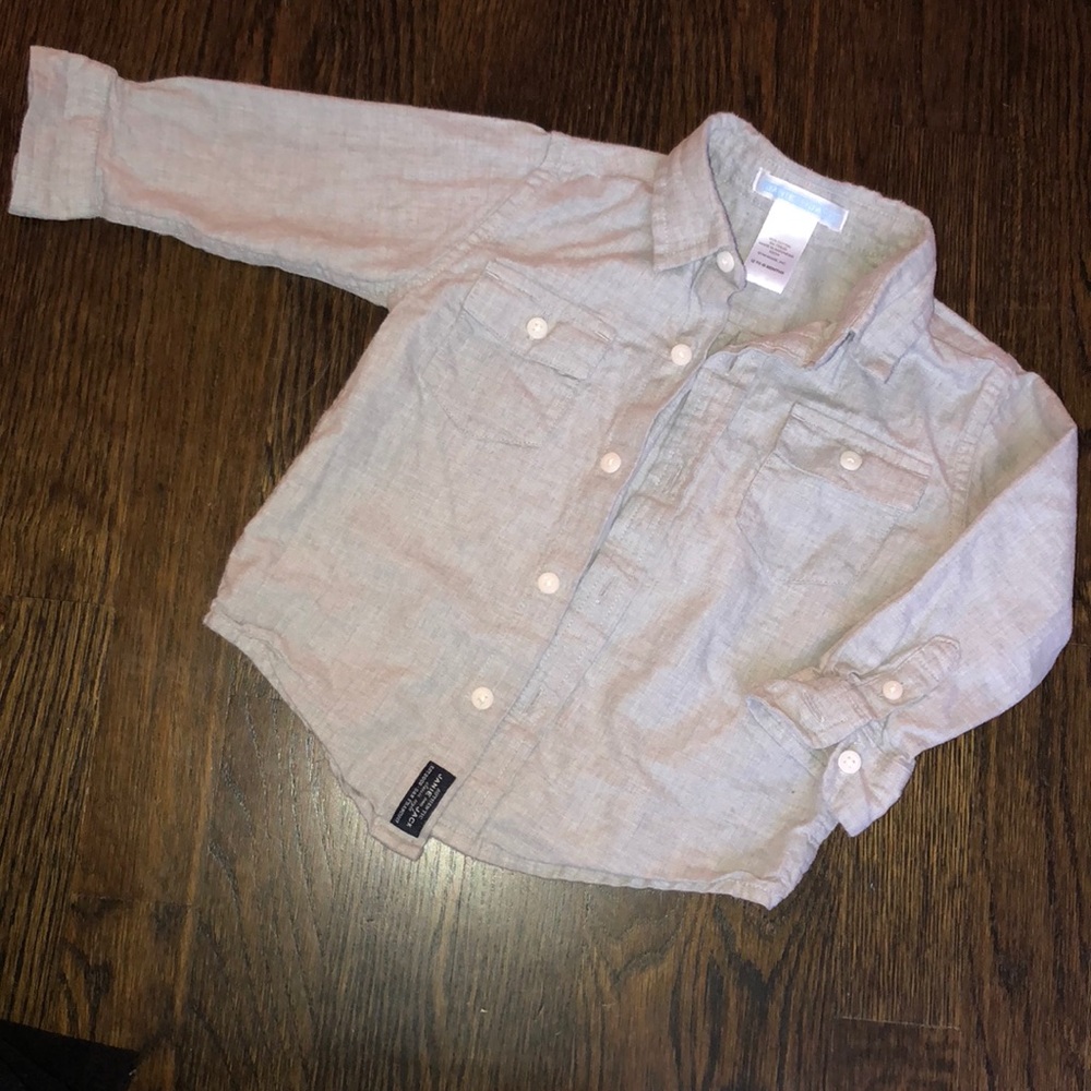 Soft gray cotton Janie and Jack dress shirt